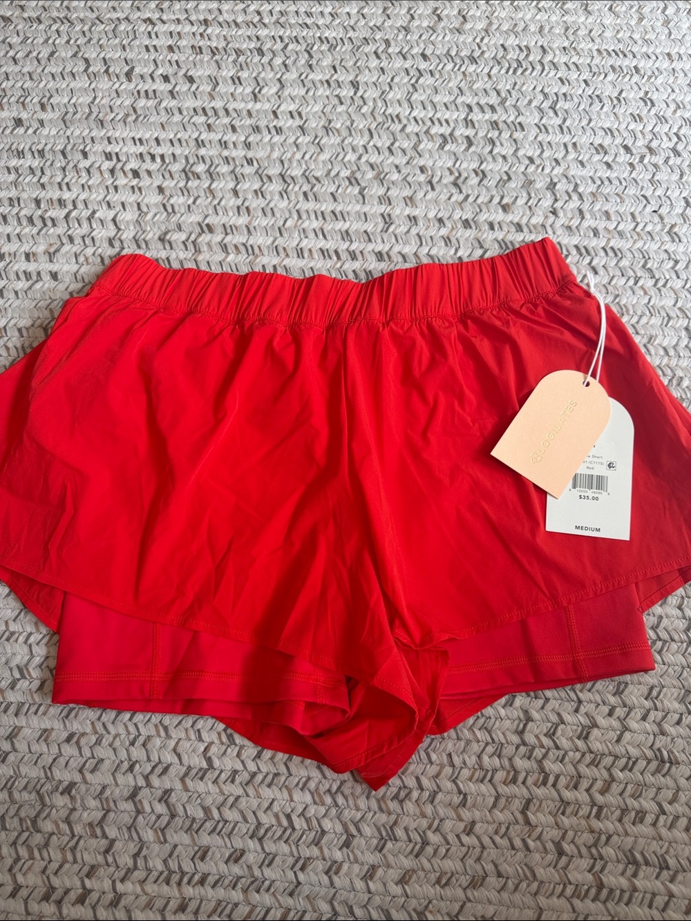 Blogilates Women's Red Athletic ruffle Short size medium
